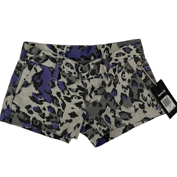 Hurley Pants - Juniors Women's Hipsters Size 00 Low Rider Hurley Leopard Print
